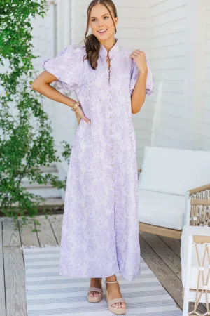 Listen To Me Lavender Purple Floral Midi Dress