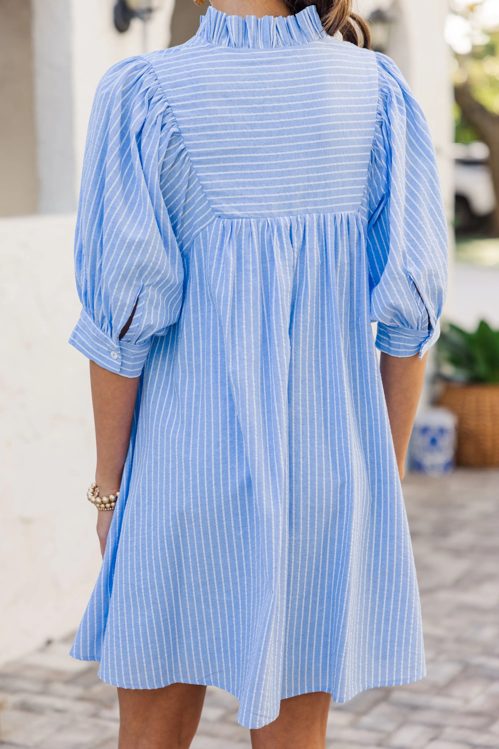 Little Moments Light Blue Babydoll Dress