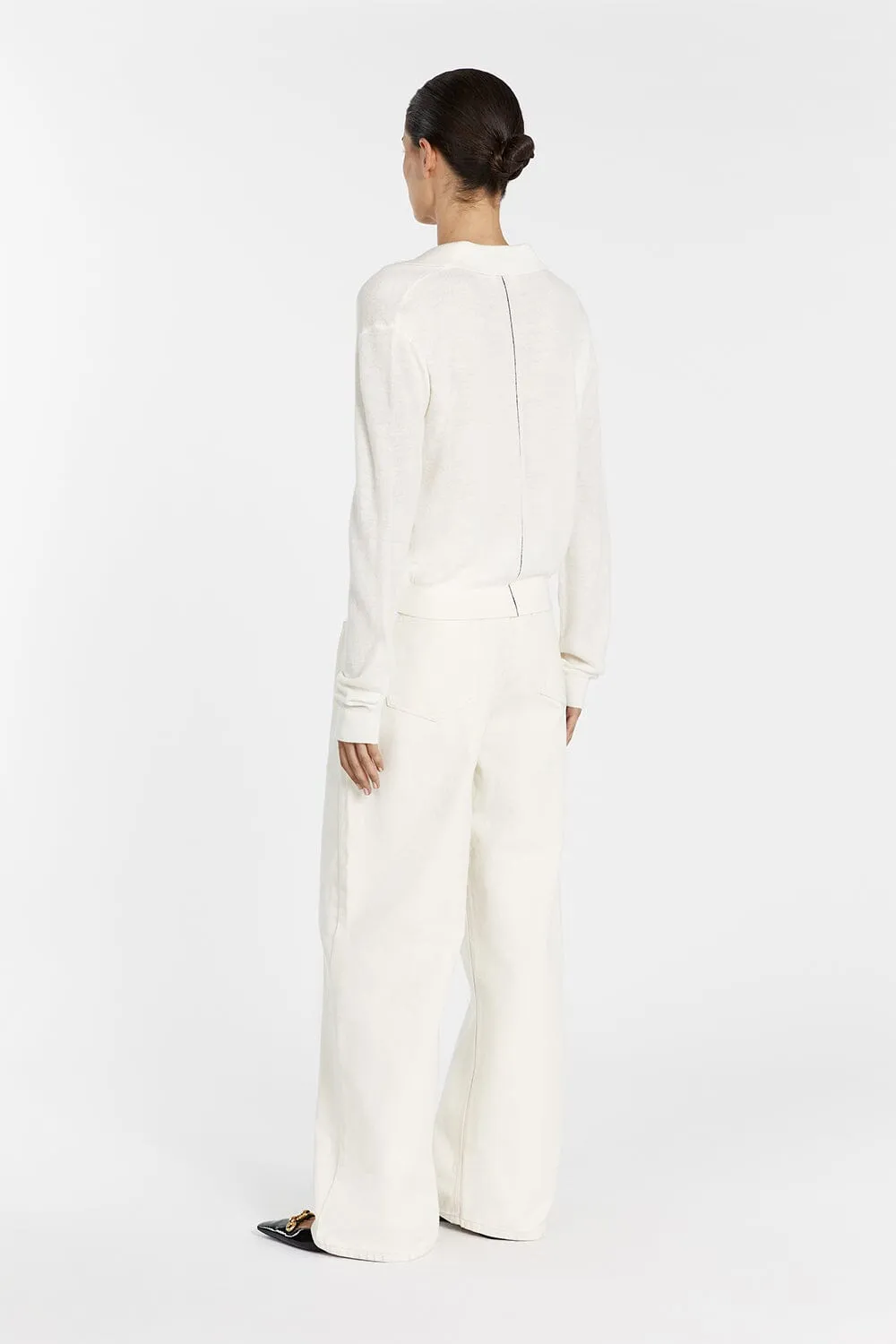 LOGAN CREAM POLO NECK JUMPER