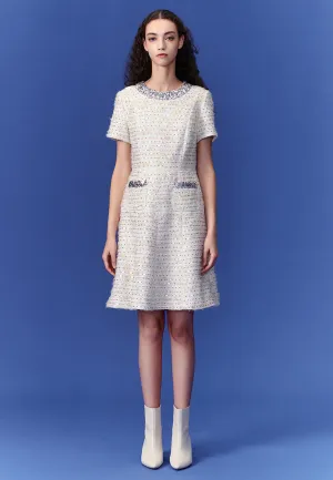 Luxurious Sequined Tweed Dress