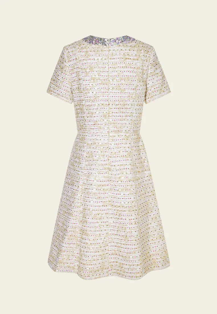 Luxurious Sequined Tweed Dress