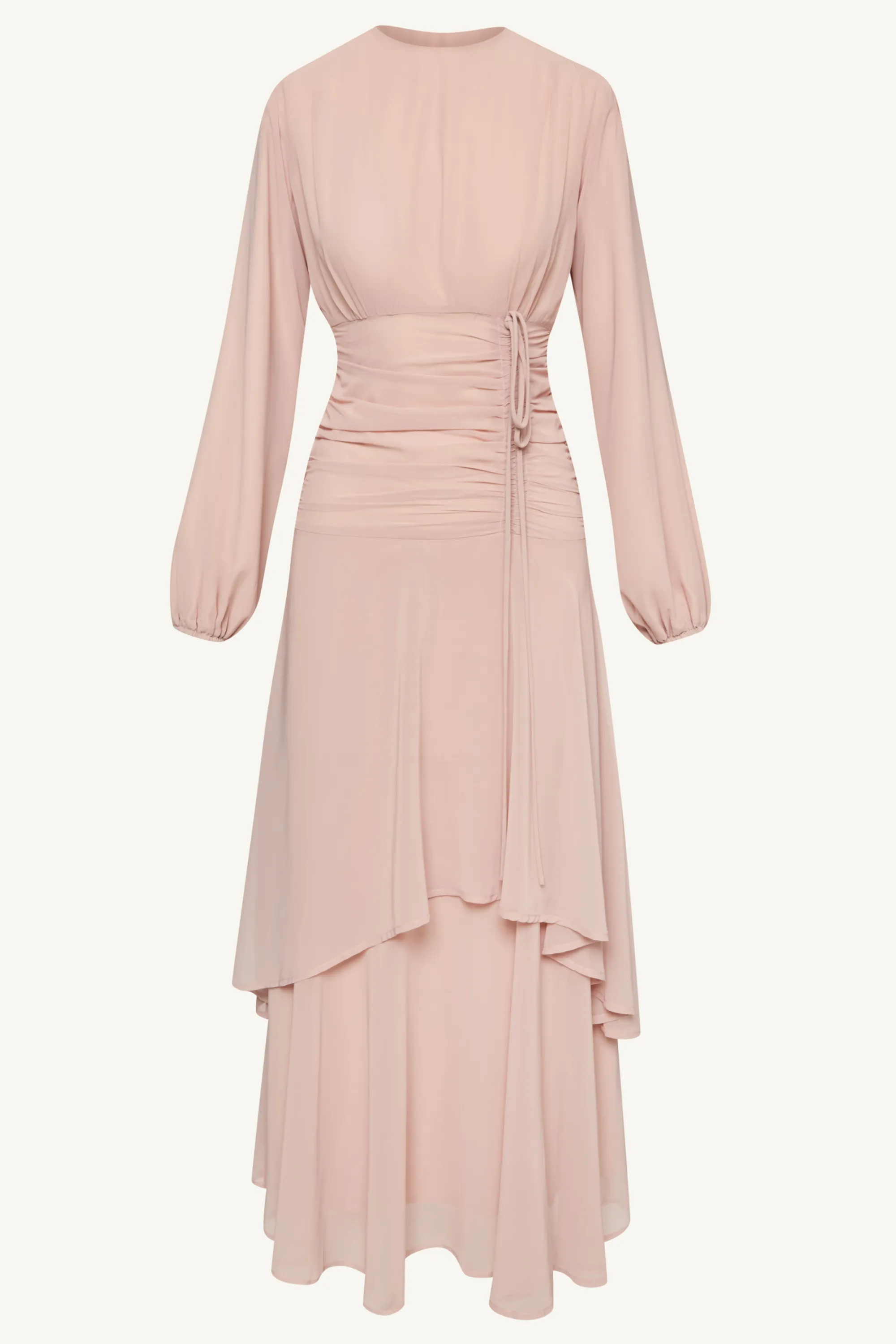Narjis Side Rouched Maxi Dress - Jasmine Pink