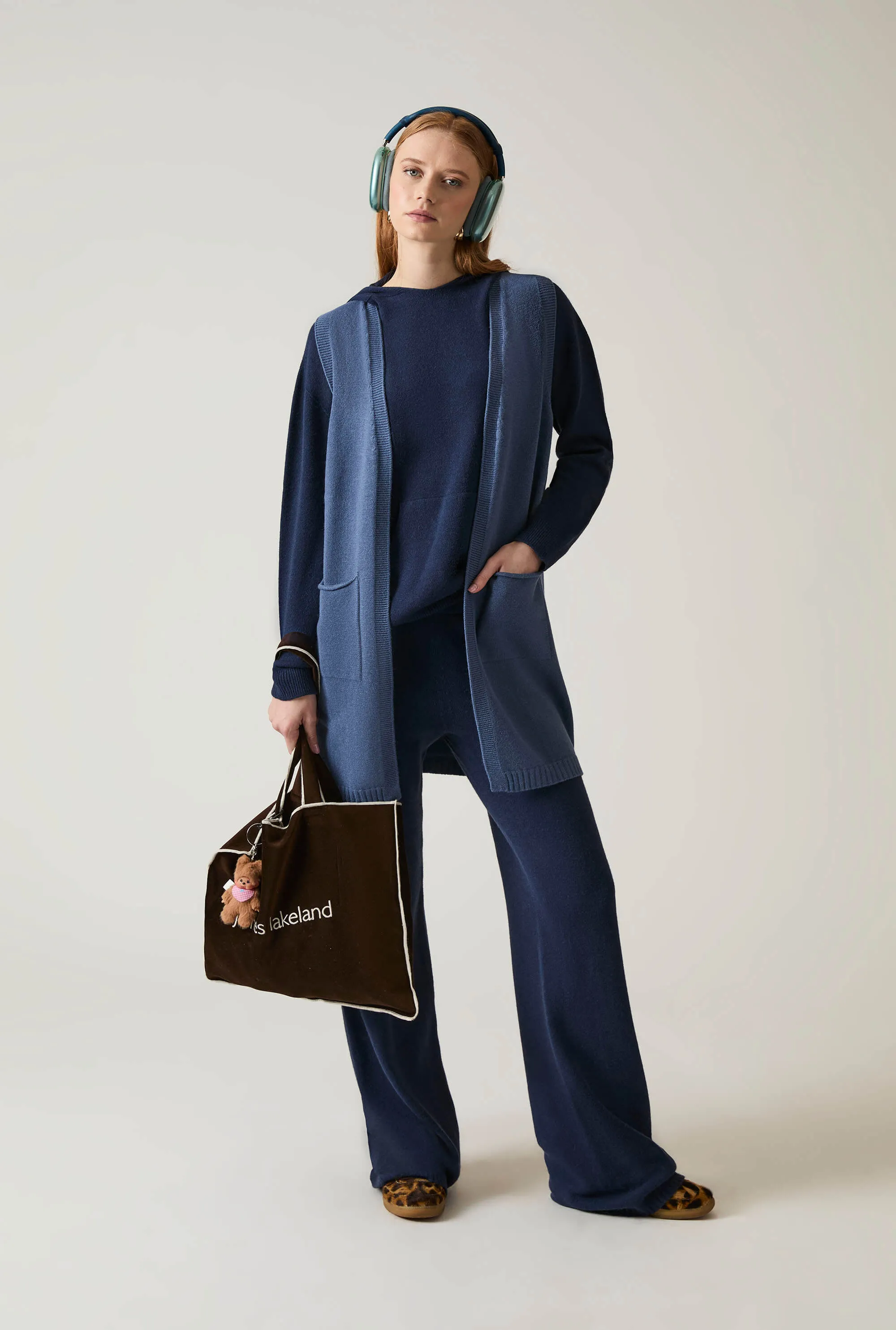 Navy Knitted Trousers