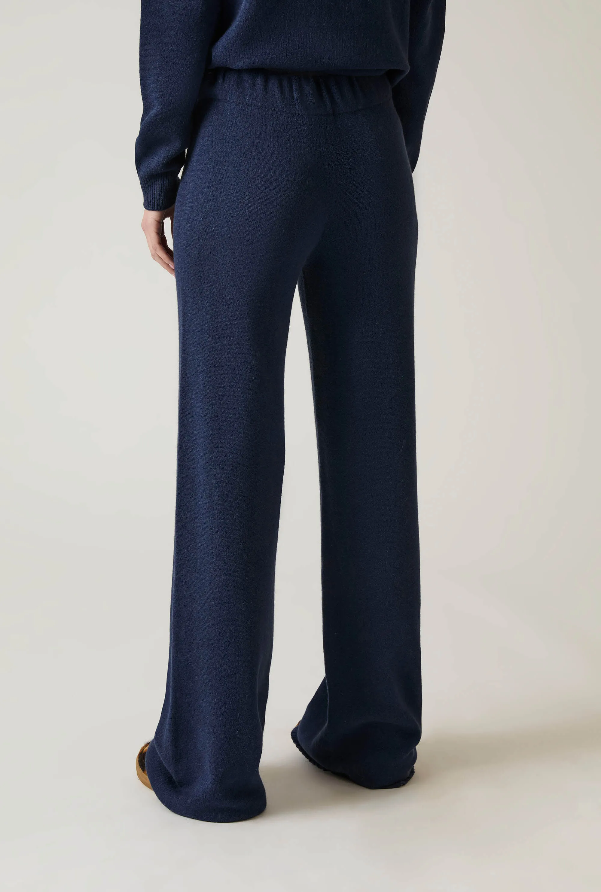 Navy Knitted Trousers