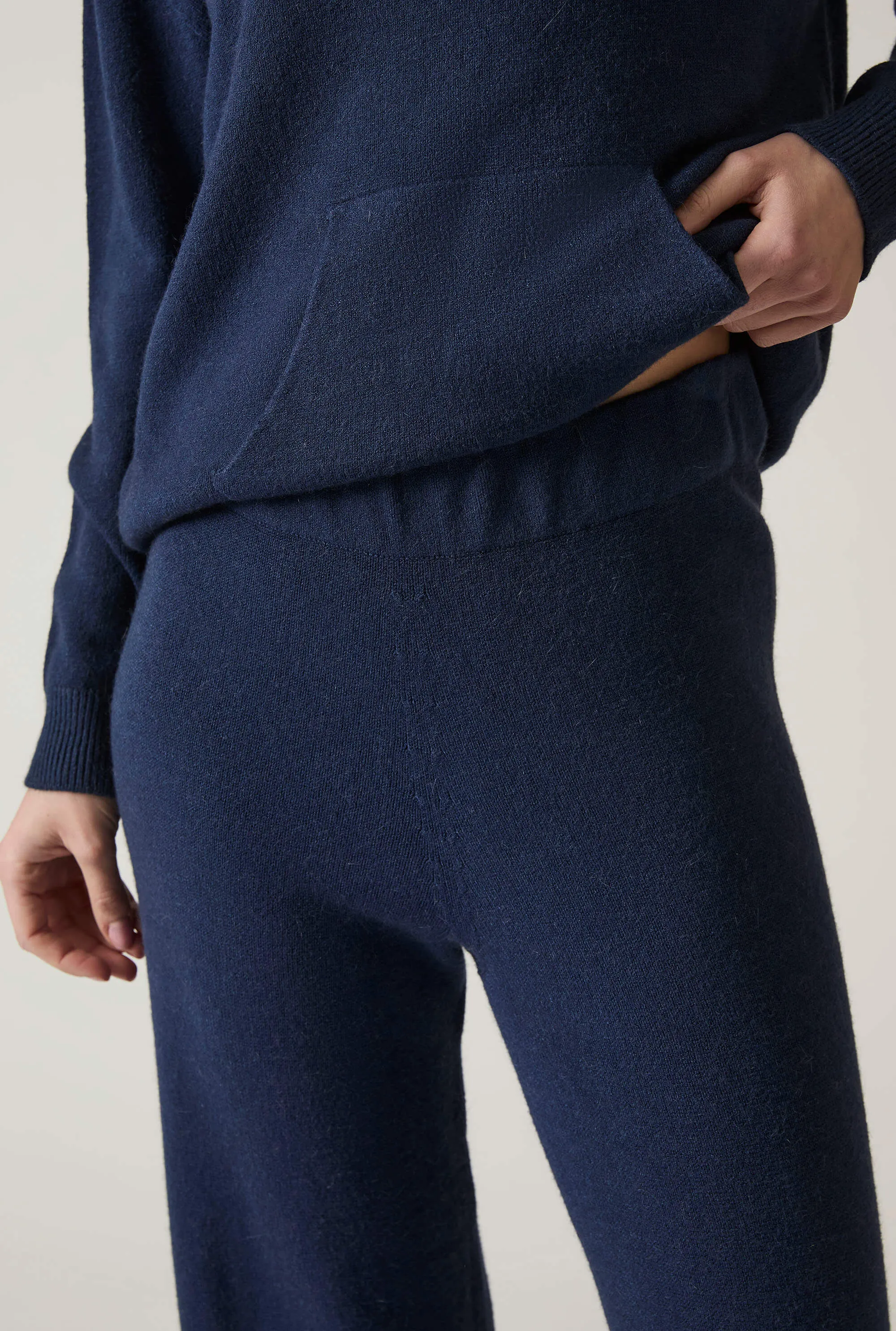 Navy Knitted Trousers