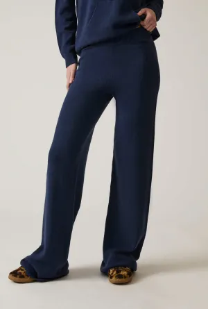 Navy Knitted Trousers
