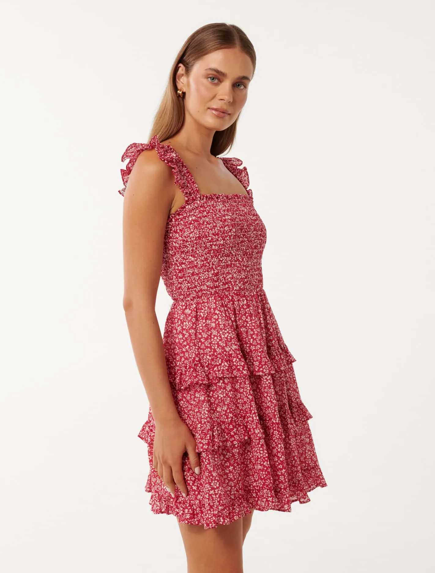 Odette Printed Cotton Mini Dress