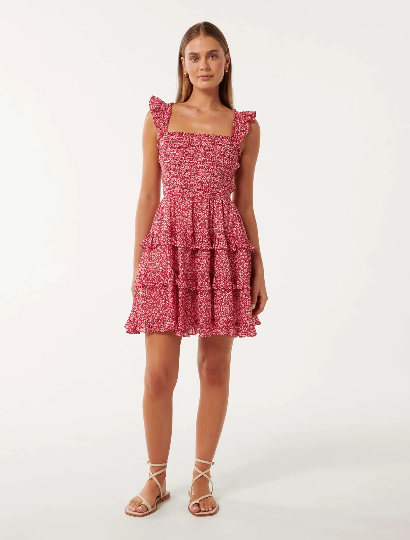 Odette Printed Cotton Mini Dress