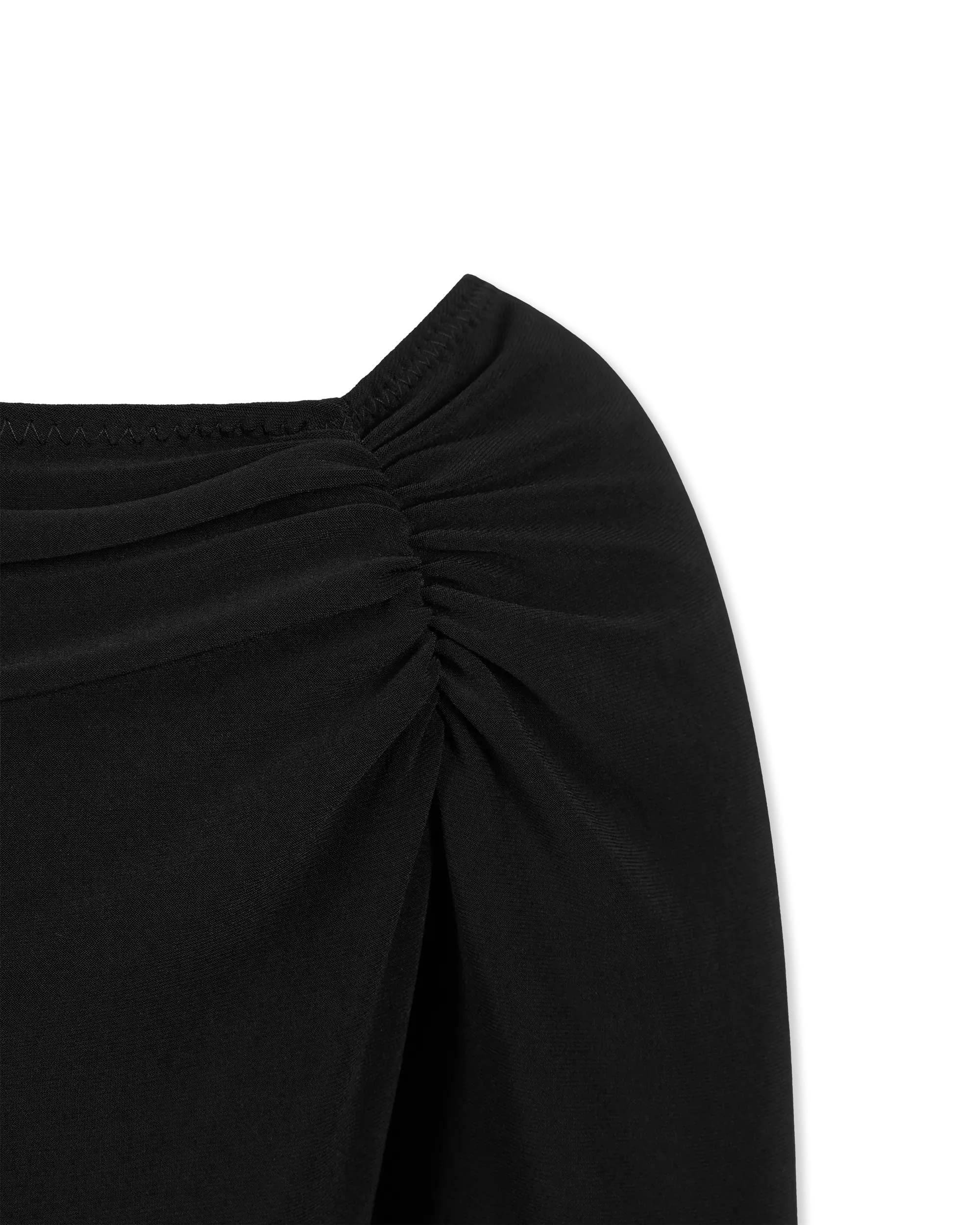 Off Shoulder Sweetheart Side Drape Gown