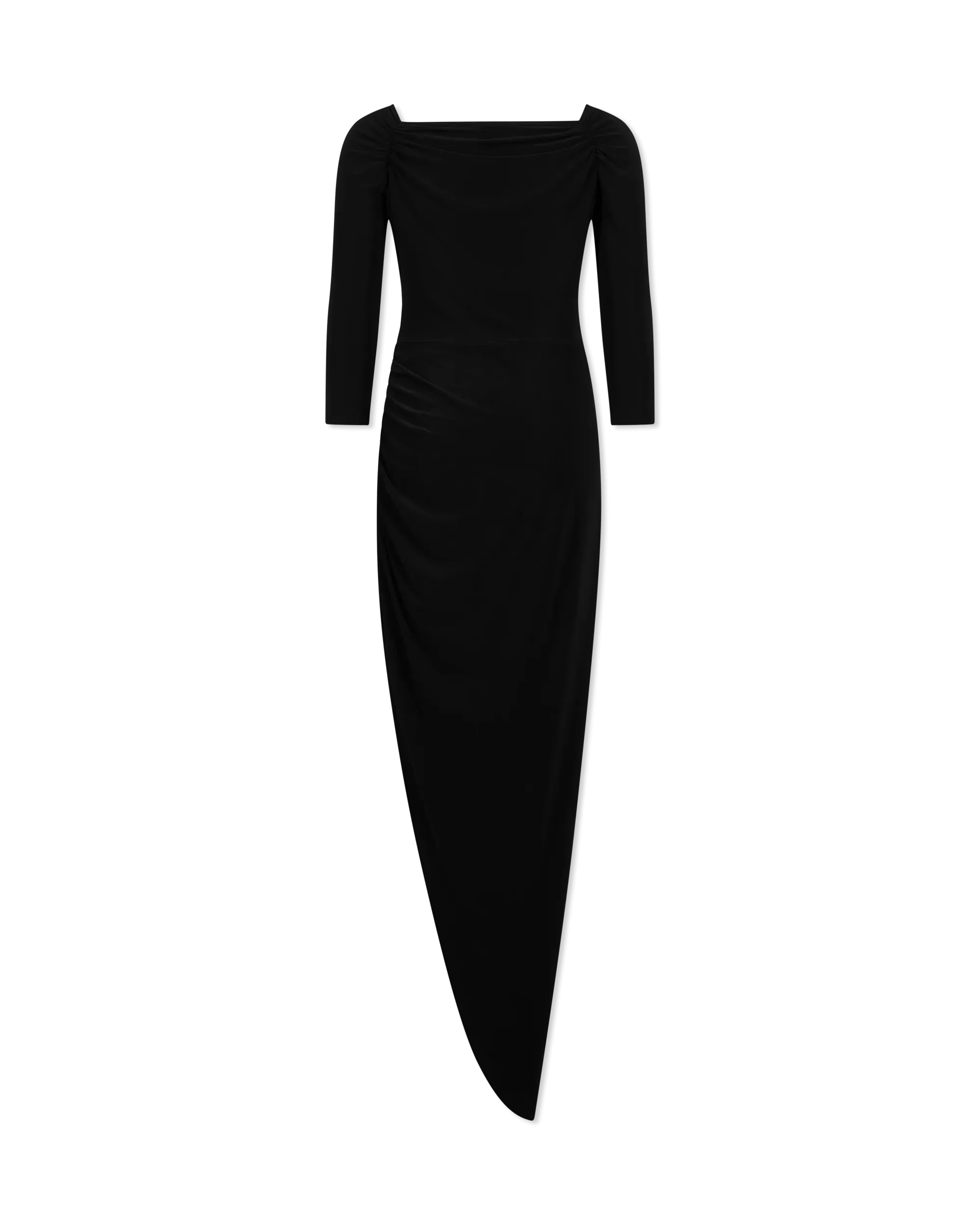 Off Shoulder Sweetheart Side Drape Gown