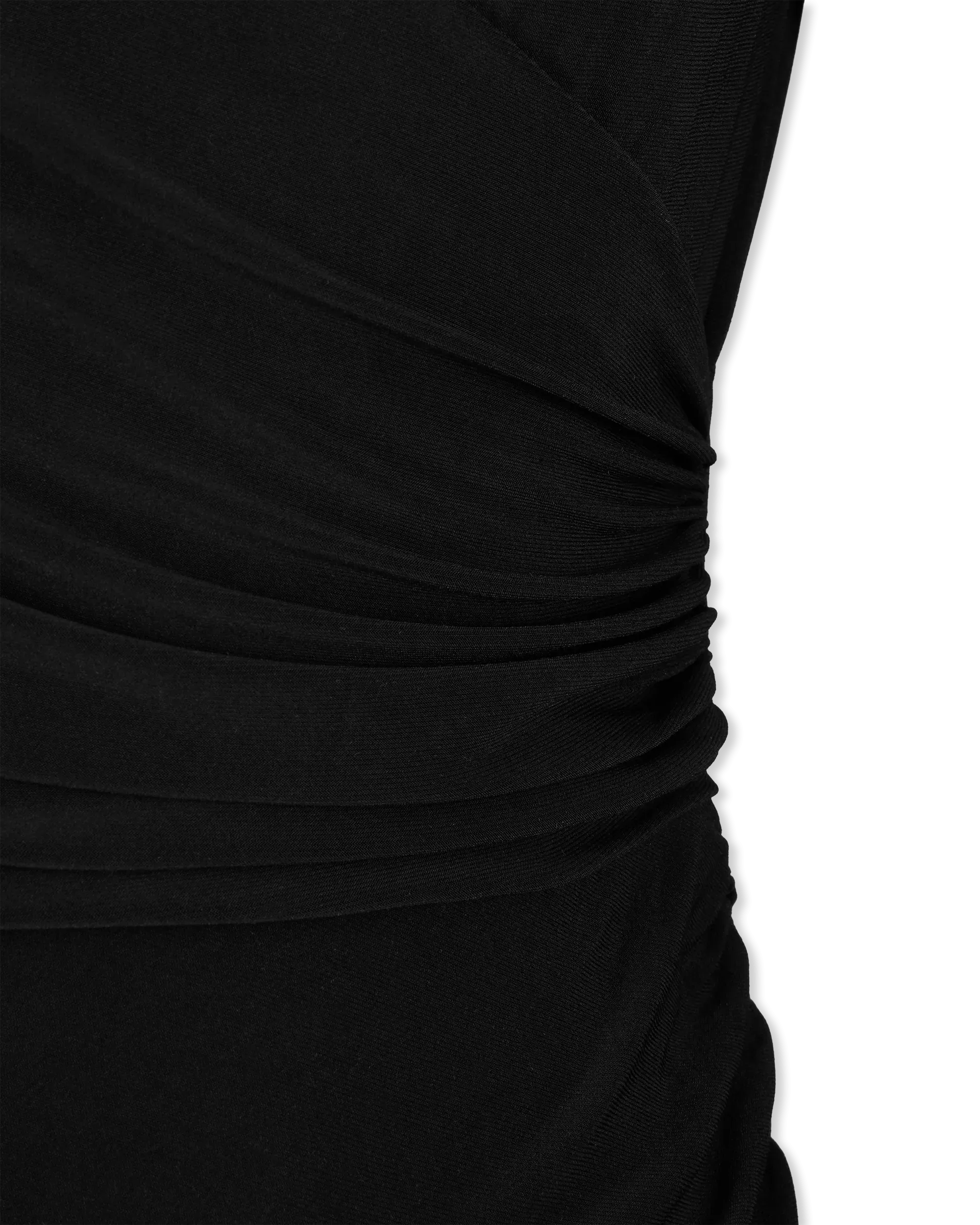 Off Shoulder Sweetheart Side Drape Gown