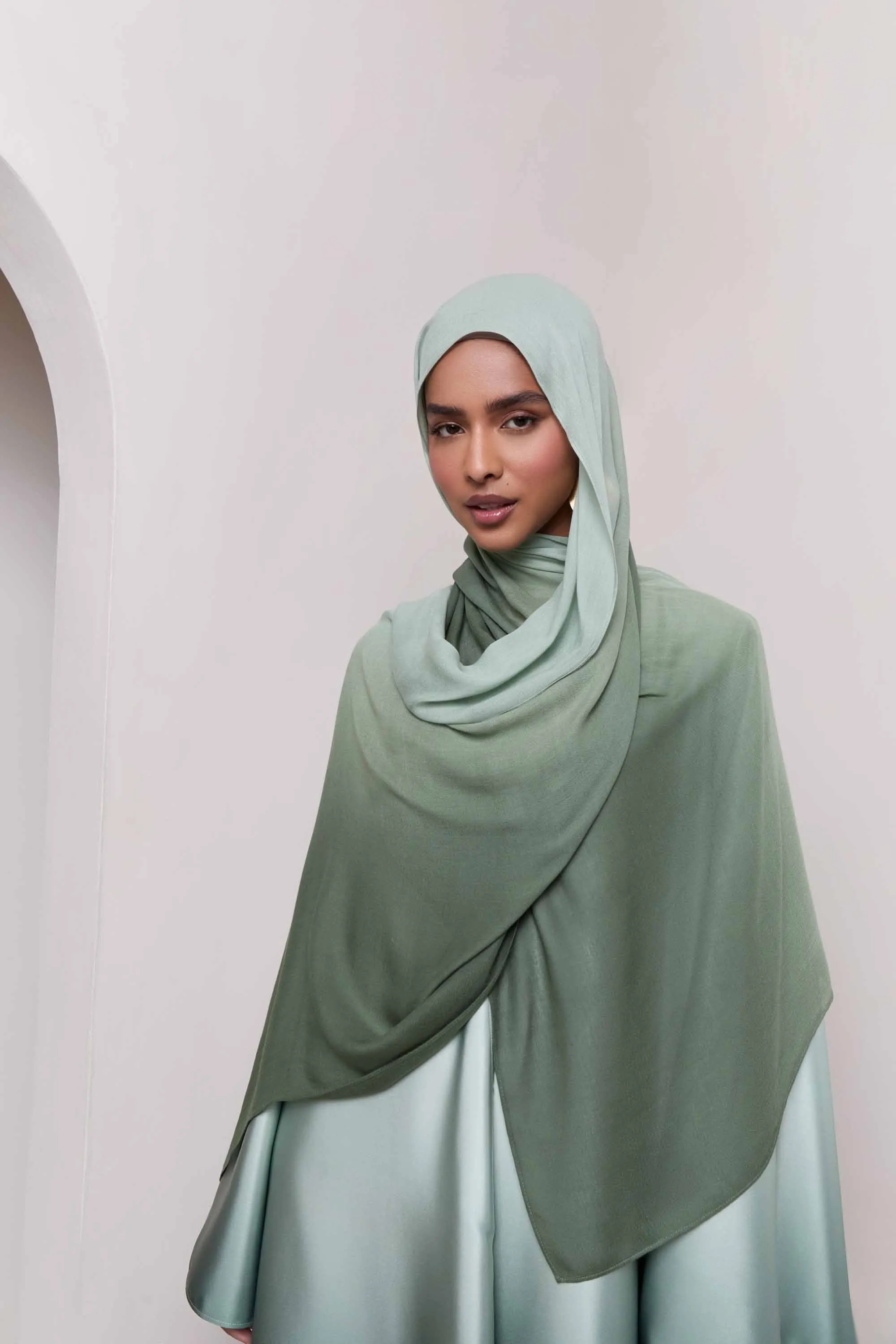 Ombre Modal Hijab - Dark Olive