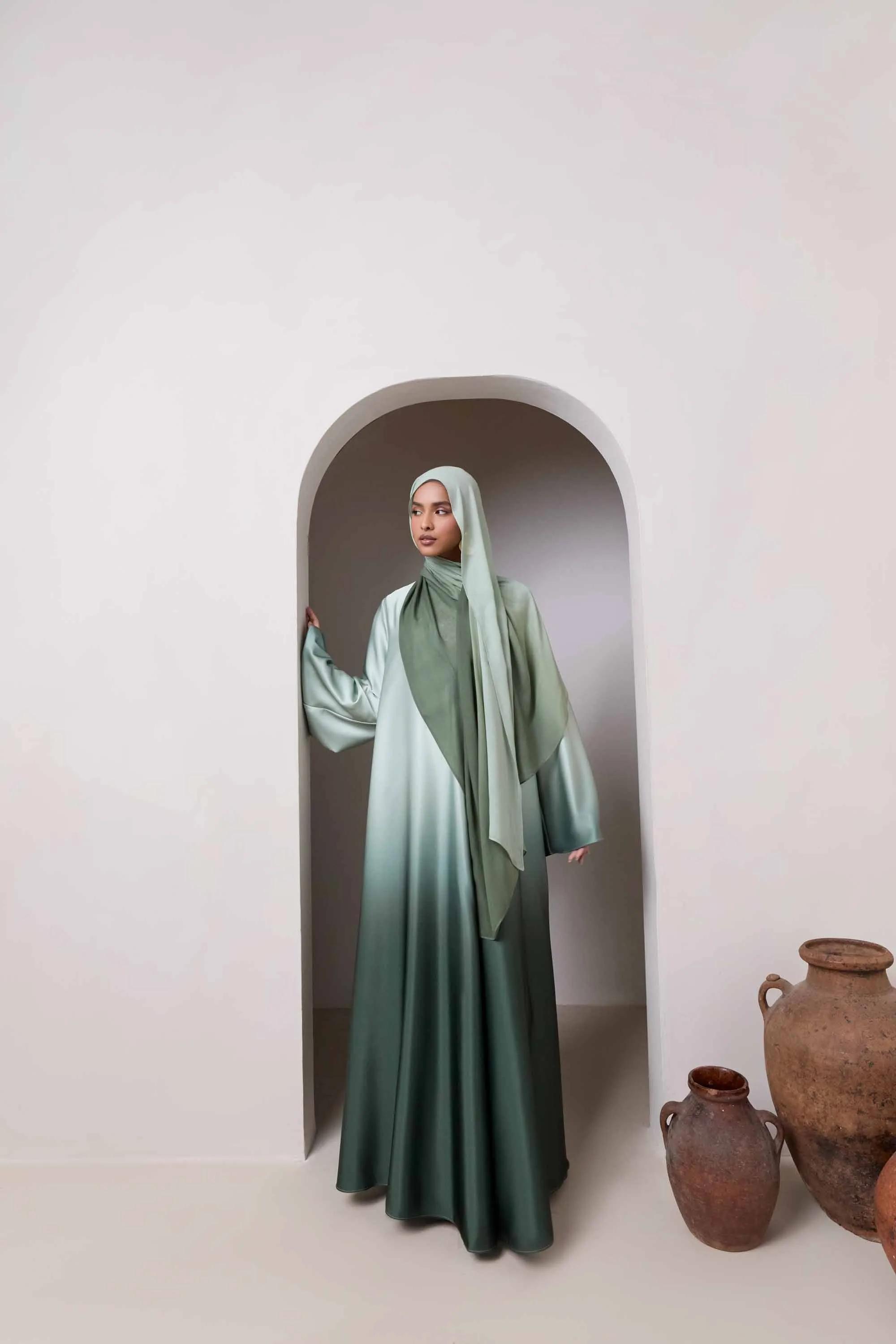 Ombre Modal Hijab - Dark Olive
