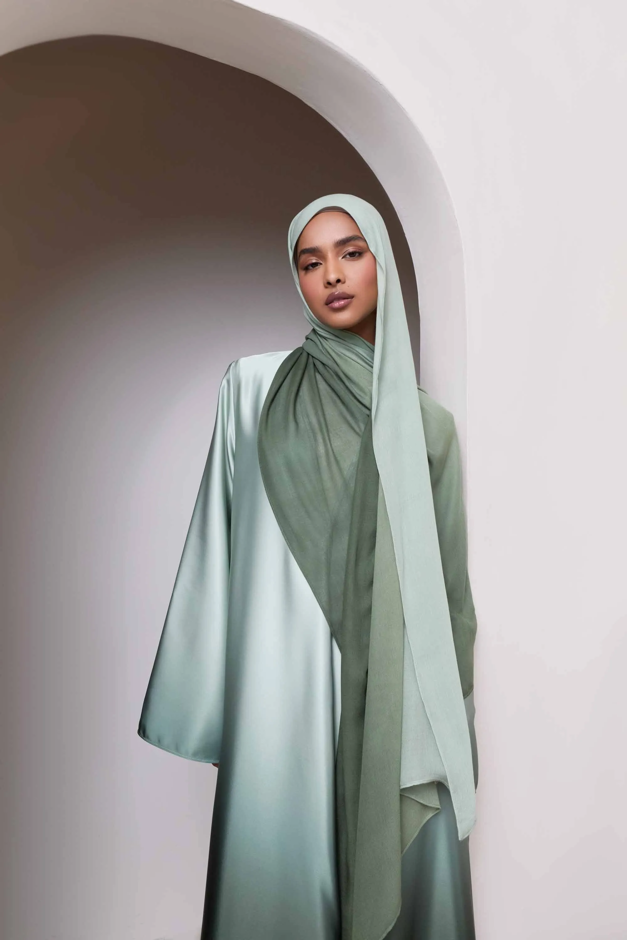 Ombre Modal Hijab - Dark Olive