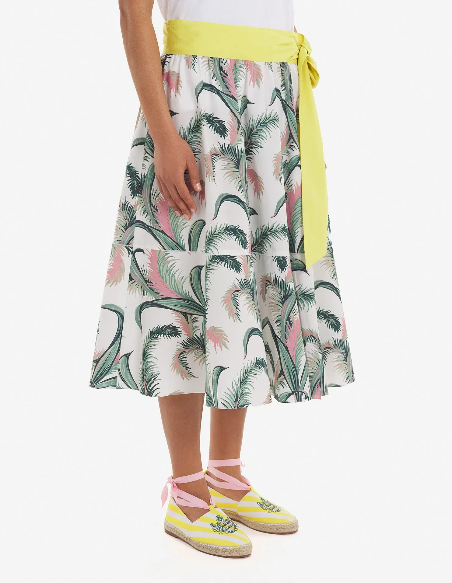 Palm Frond Wrap Midi Skirt Multico Design