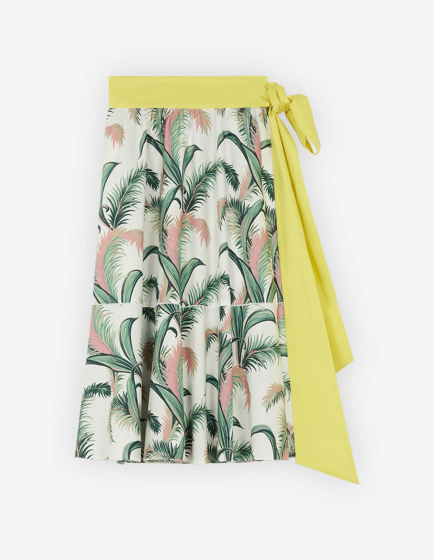 Palm Frond Wrap Midi Skirt Multico Design