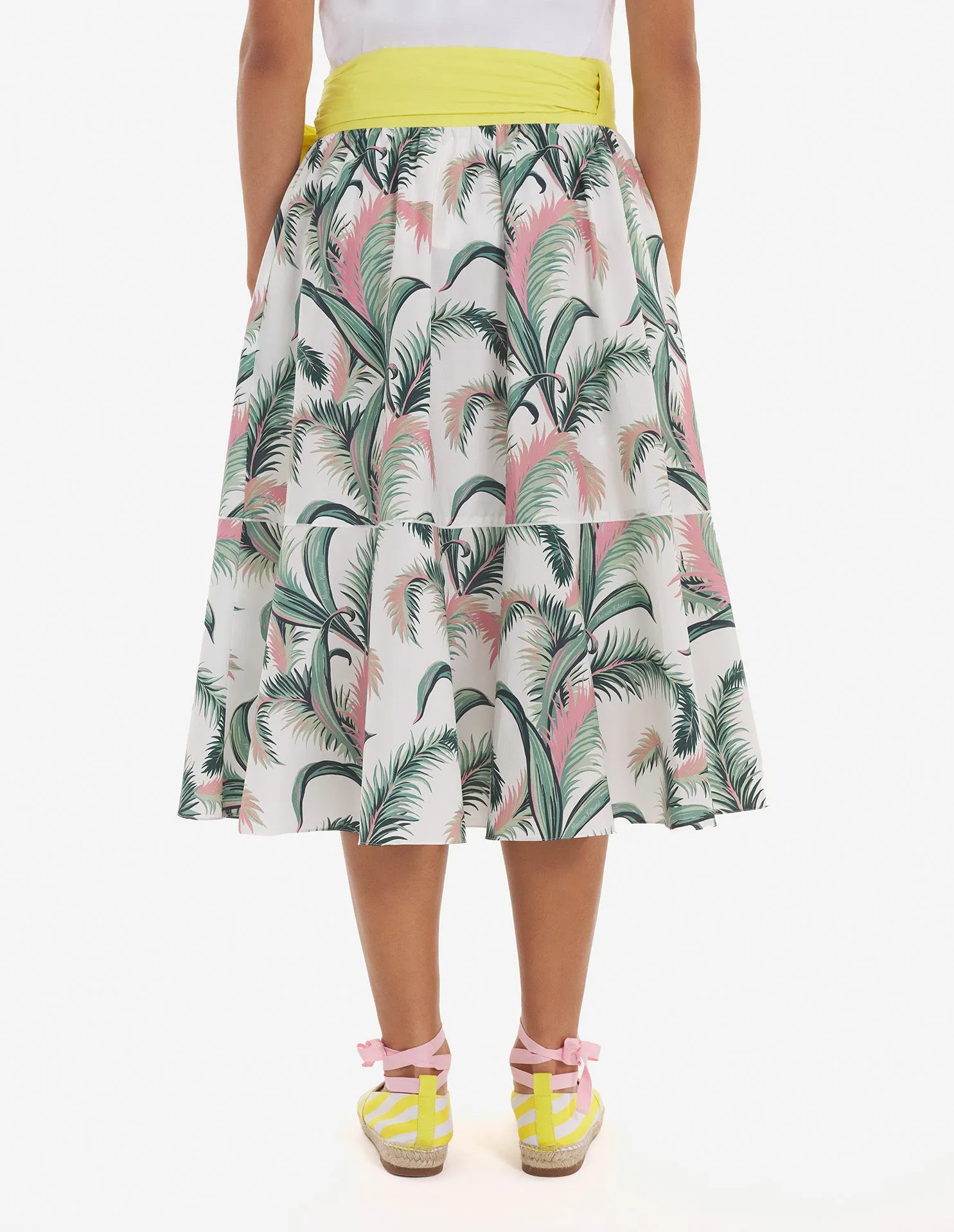 Palm Frond Wrap Midi Skirt Multico Design