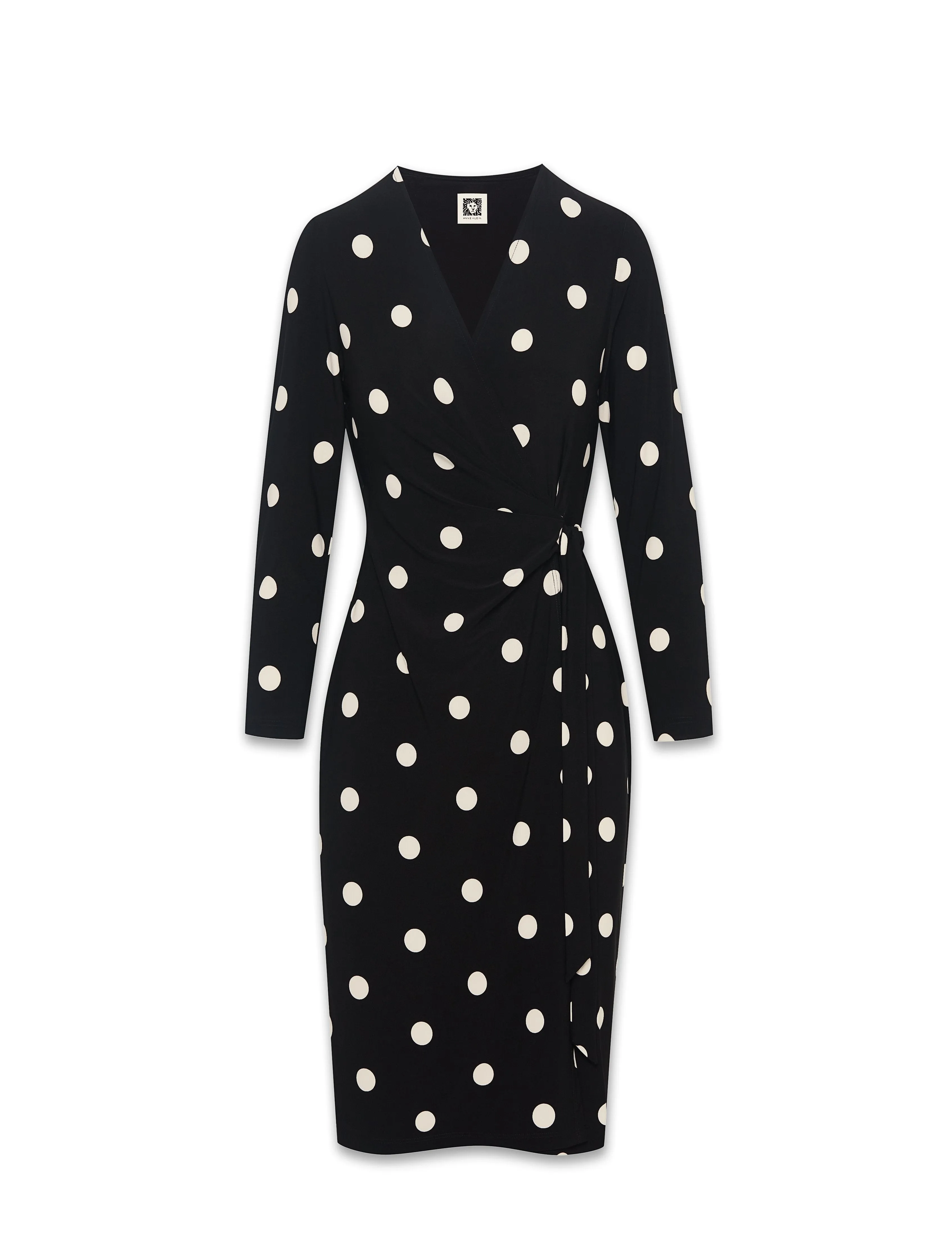 Petite Dot Print Faux Wrap Dress