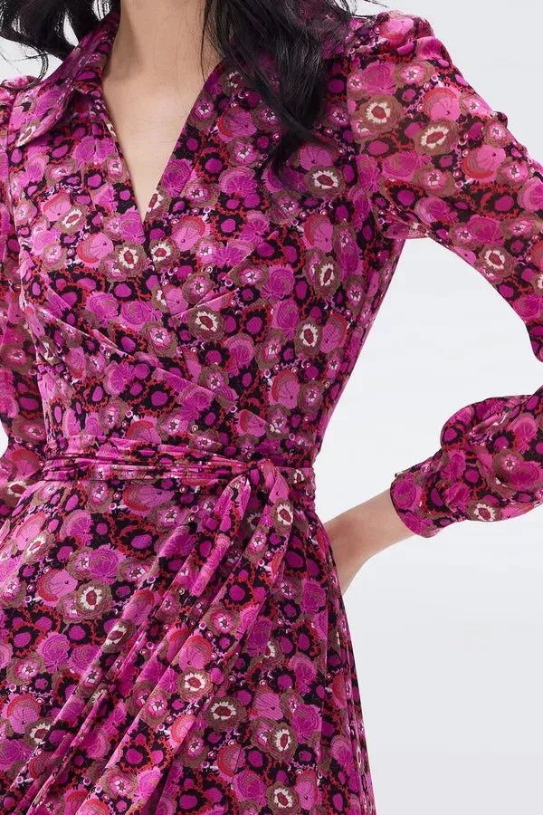 Phoenix Reversible Mesh Wrap Dress in Tiny Fall Fruits