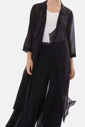 Pleated Cardigan Black