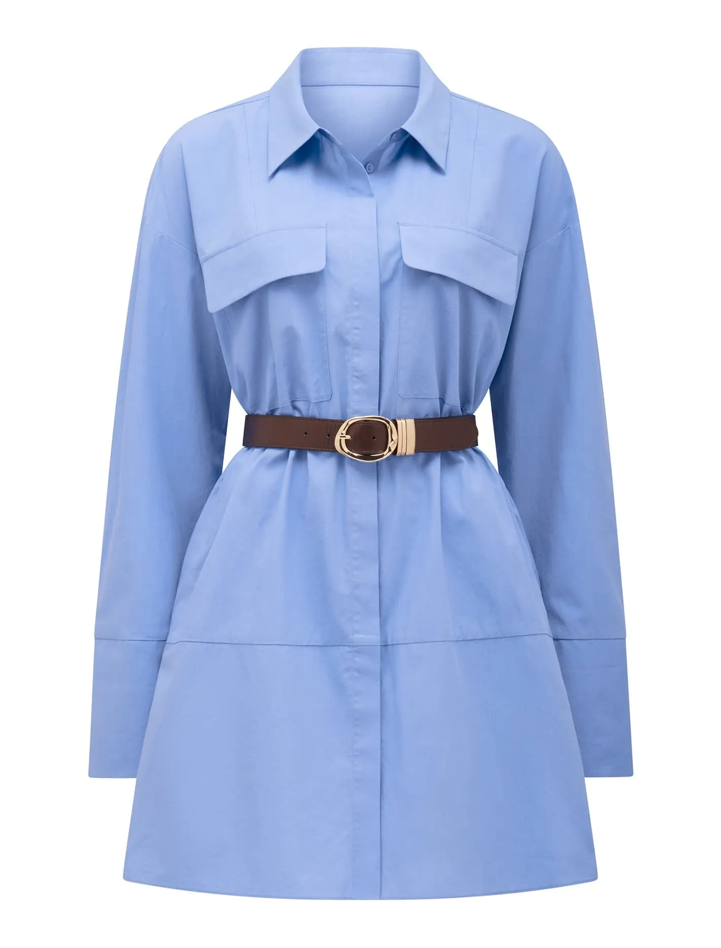 Rayne Front Pocket Cotton Shirt Dress