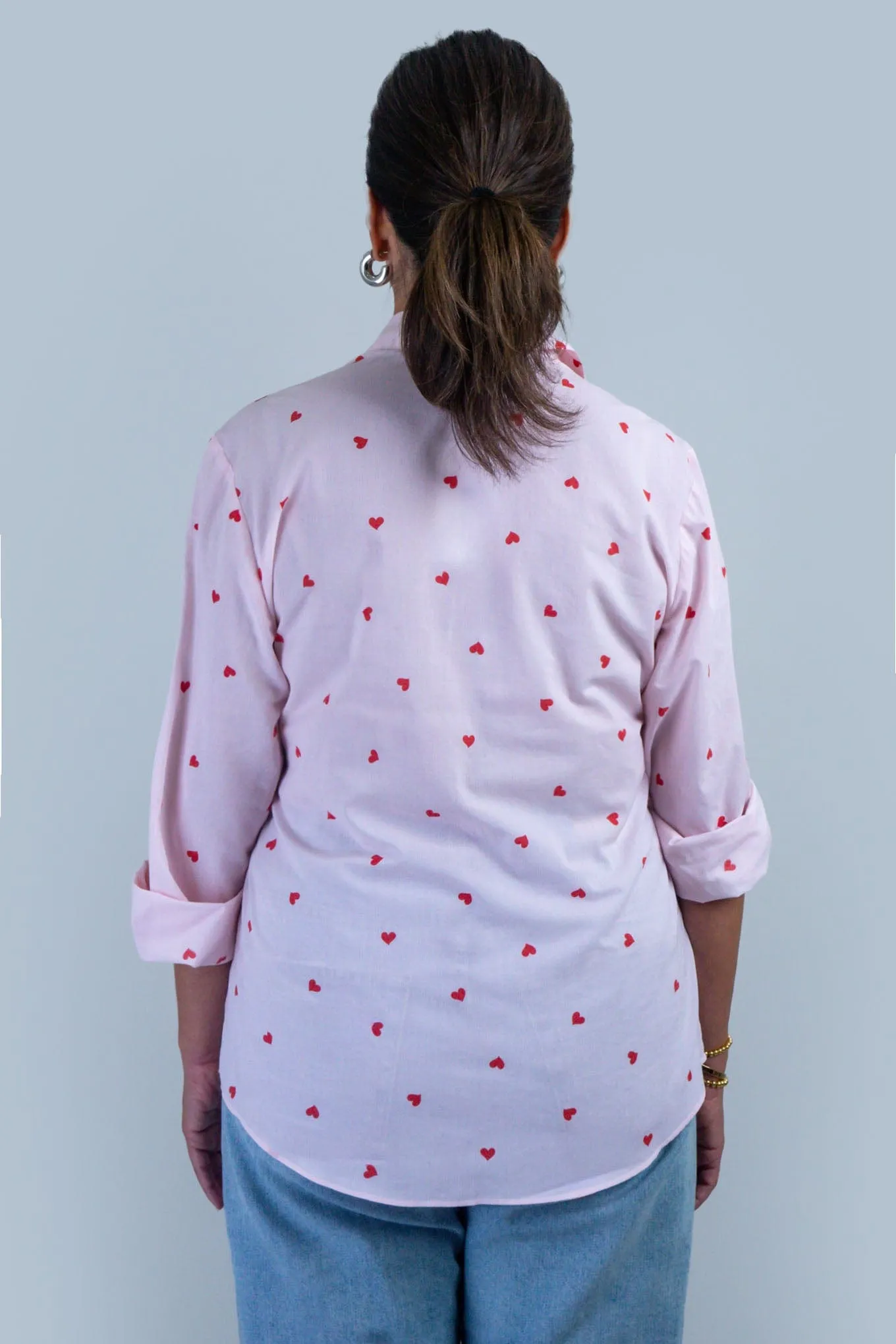 Red Heart Stripe Cotton Dress  Jennifer Shirt