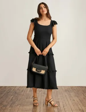 Ruffled Tier Midi Dress