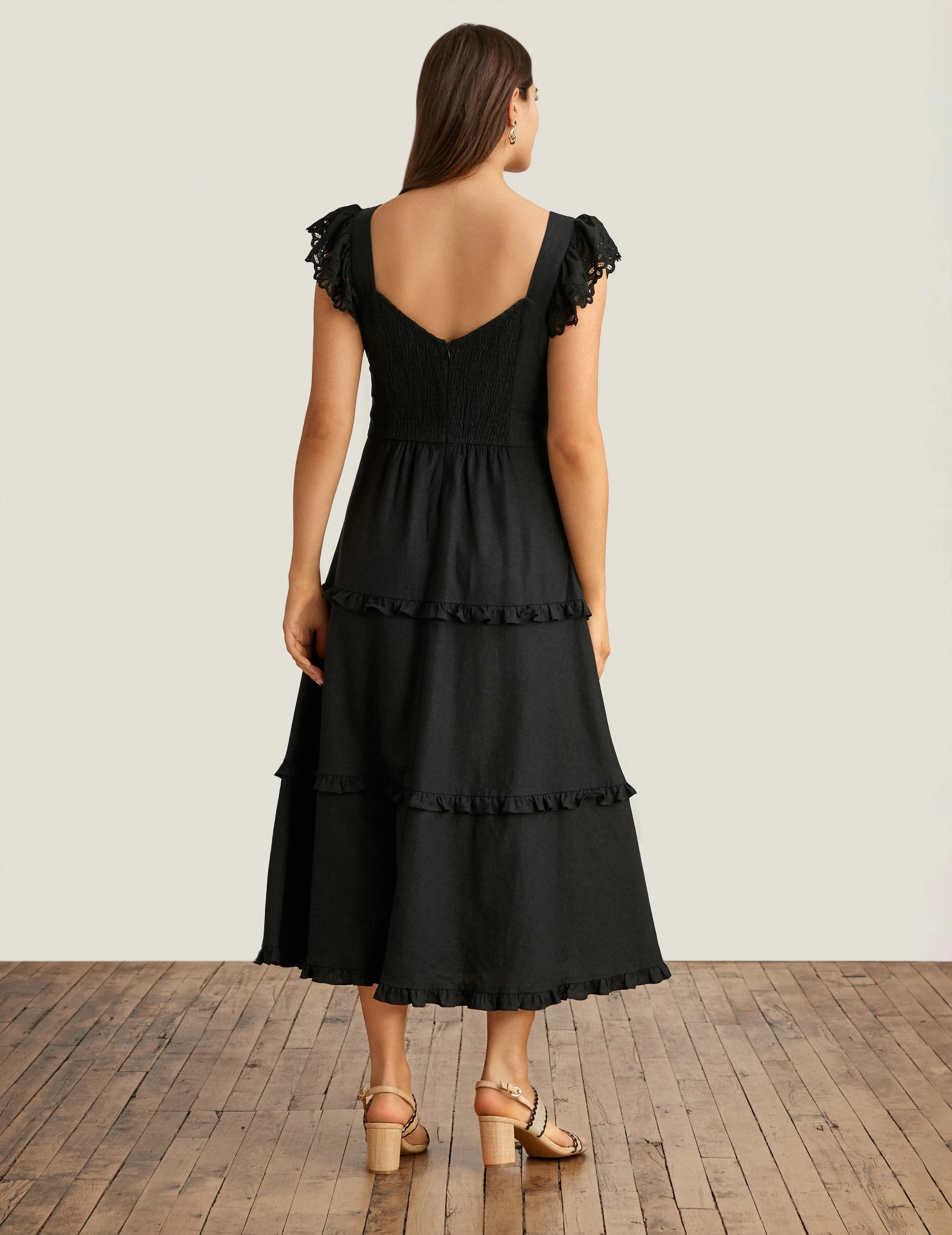 Ruffled Tier Midi Dress