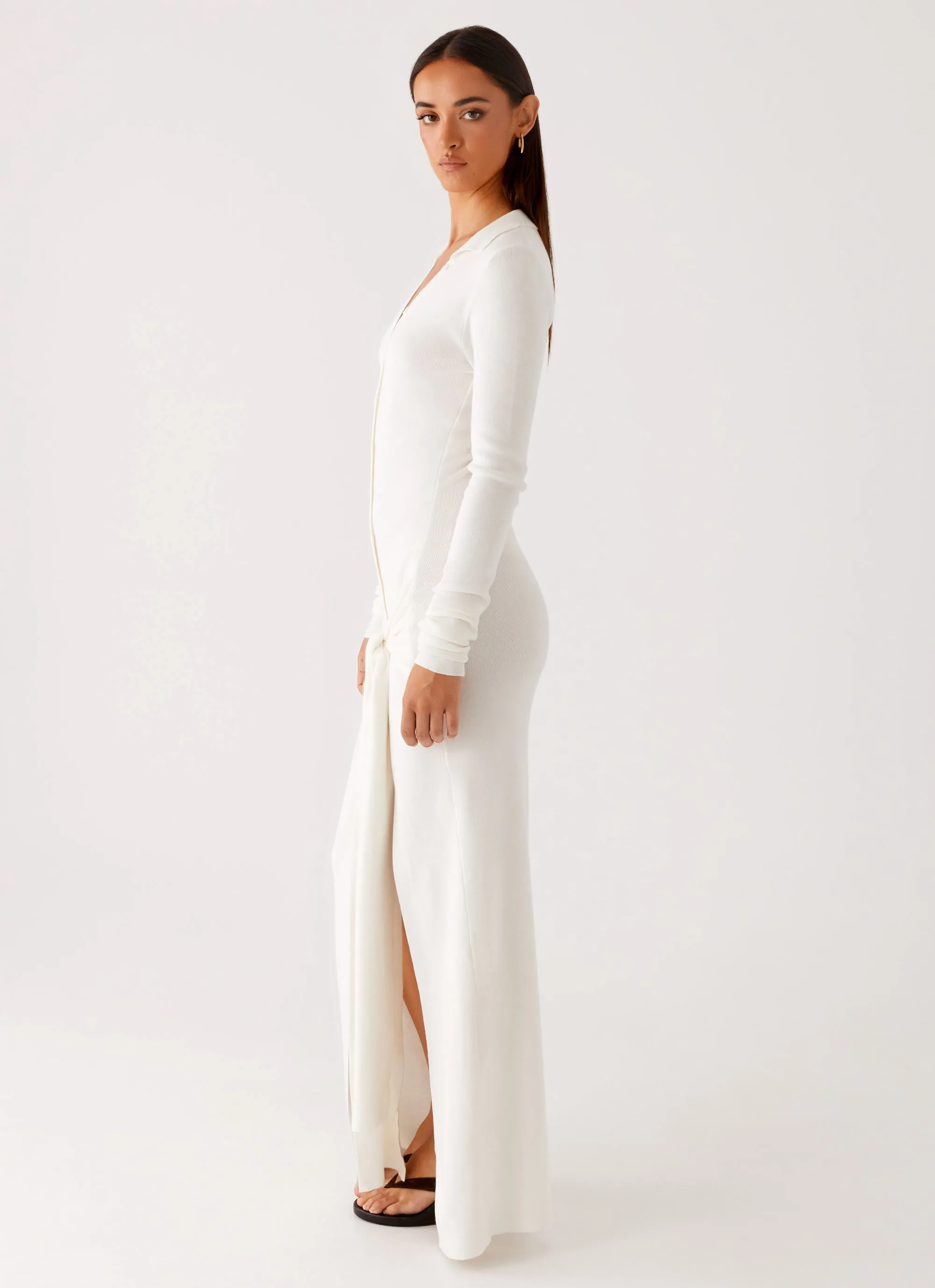 Sabetha Knit Maxi Dress - White