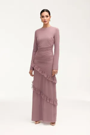 Sabrina Waterfall Maxi Dress - Twilight Mauve