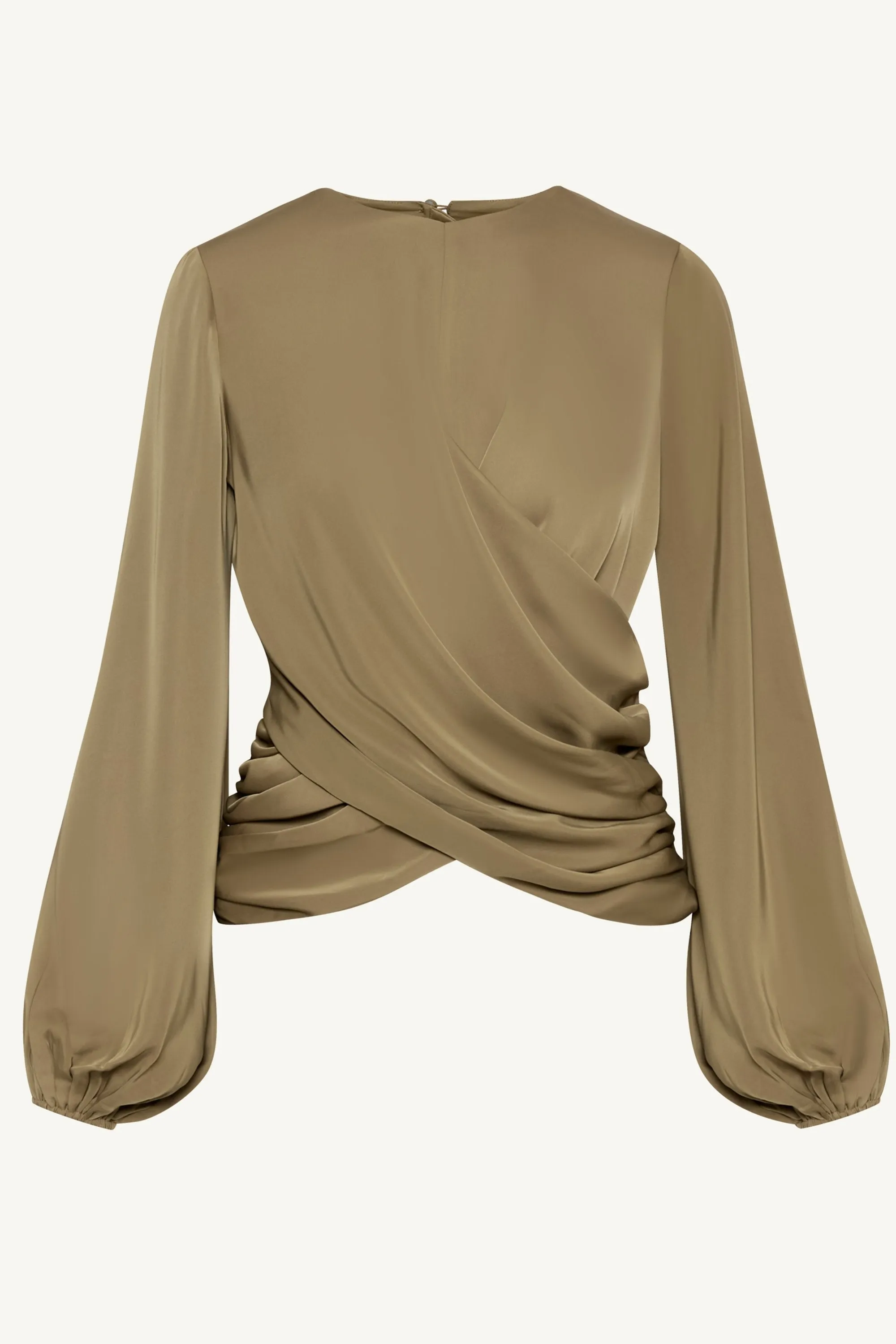 Sakinah Satin Drape Top - Desert Palm