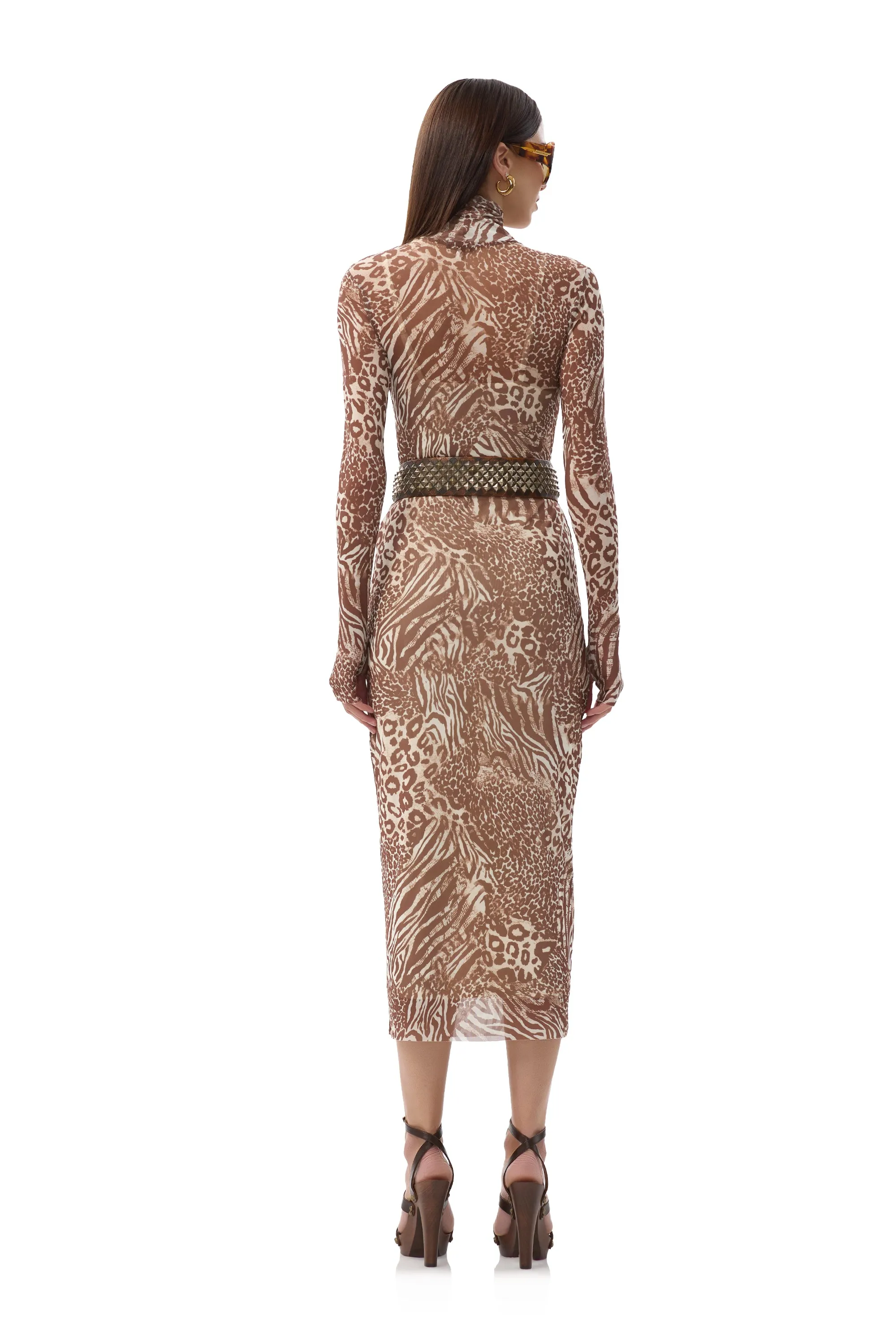 Shailene Dress - Taupe Animal