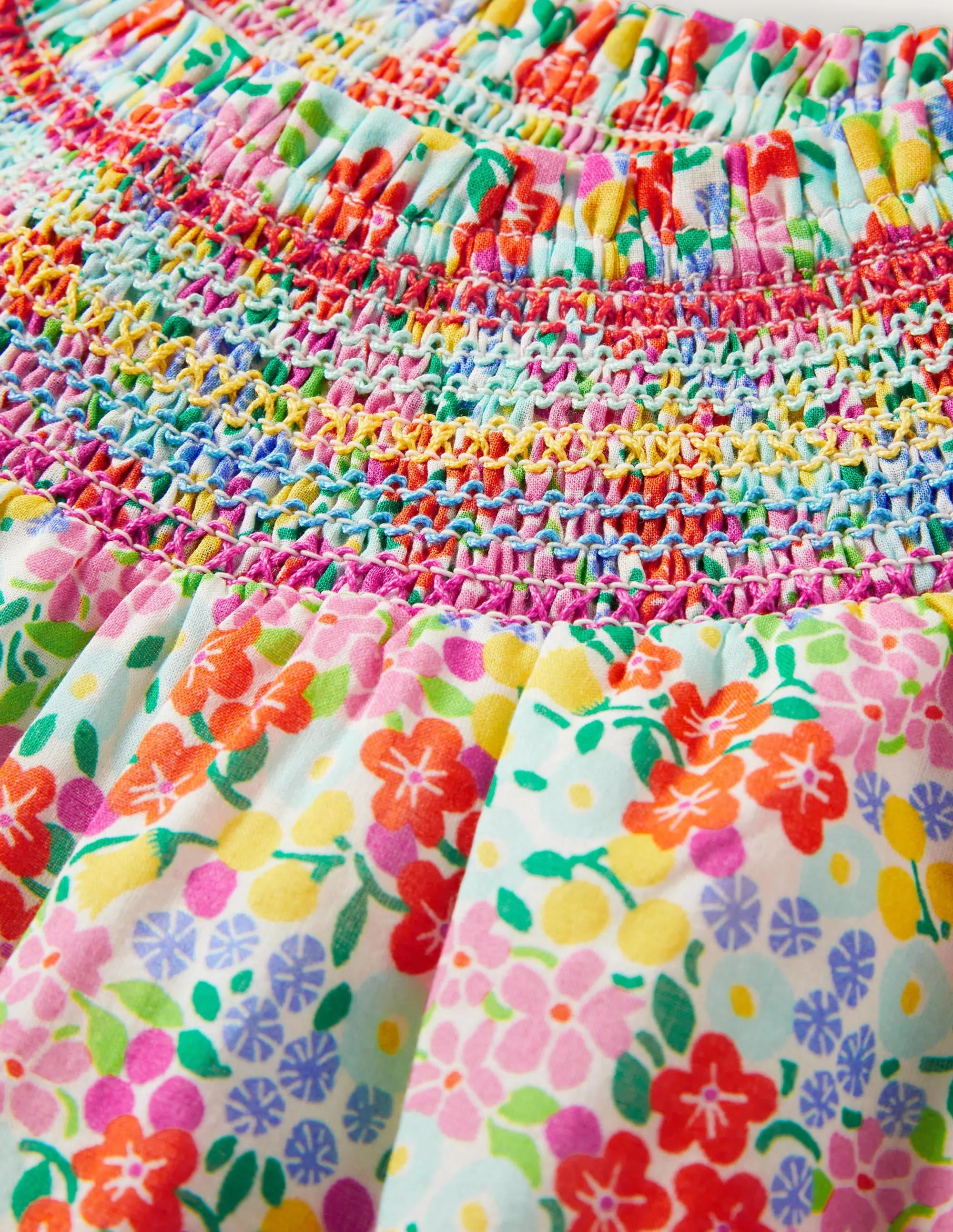 Smock Yoke Woven Top-Tropical Flowerbed