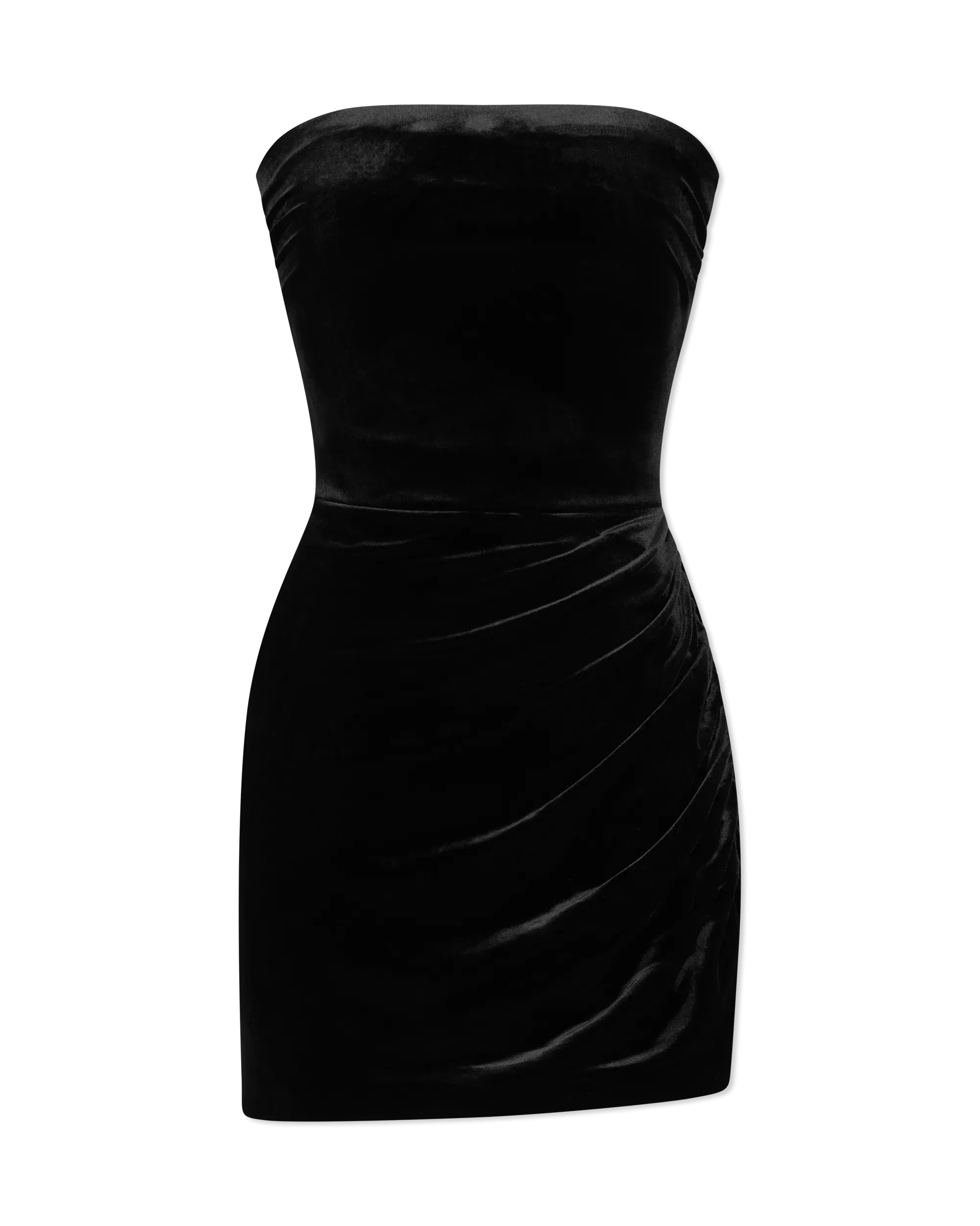 Strapless Side Drape Pickleball Velvet Mini Dress