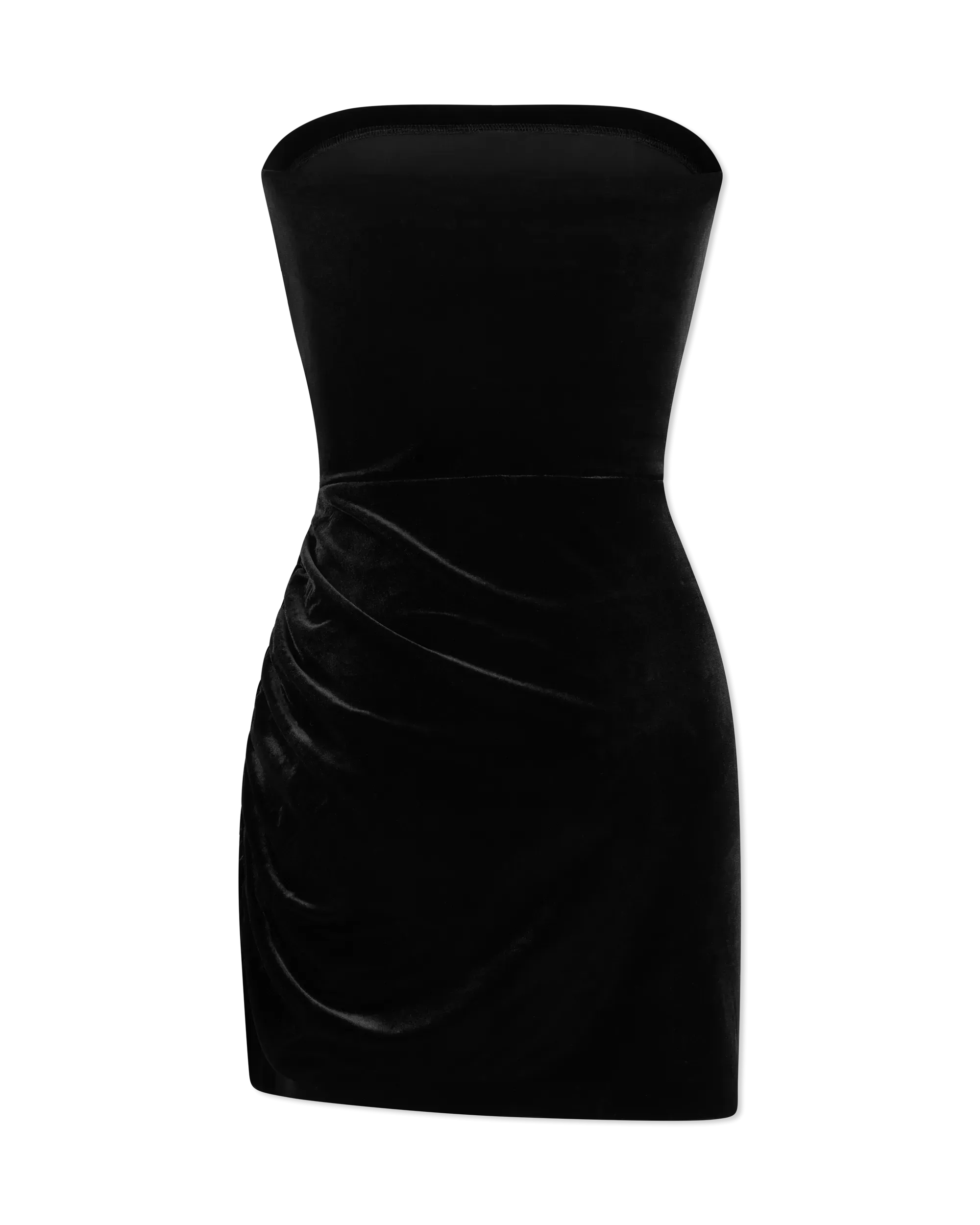 Strapless Side Drape Pickleball Velvet Mini Dress