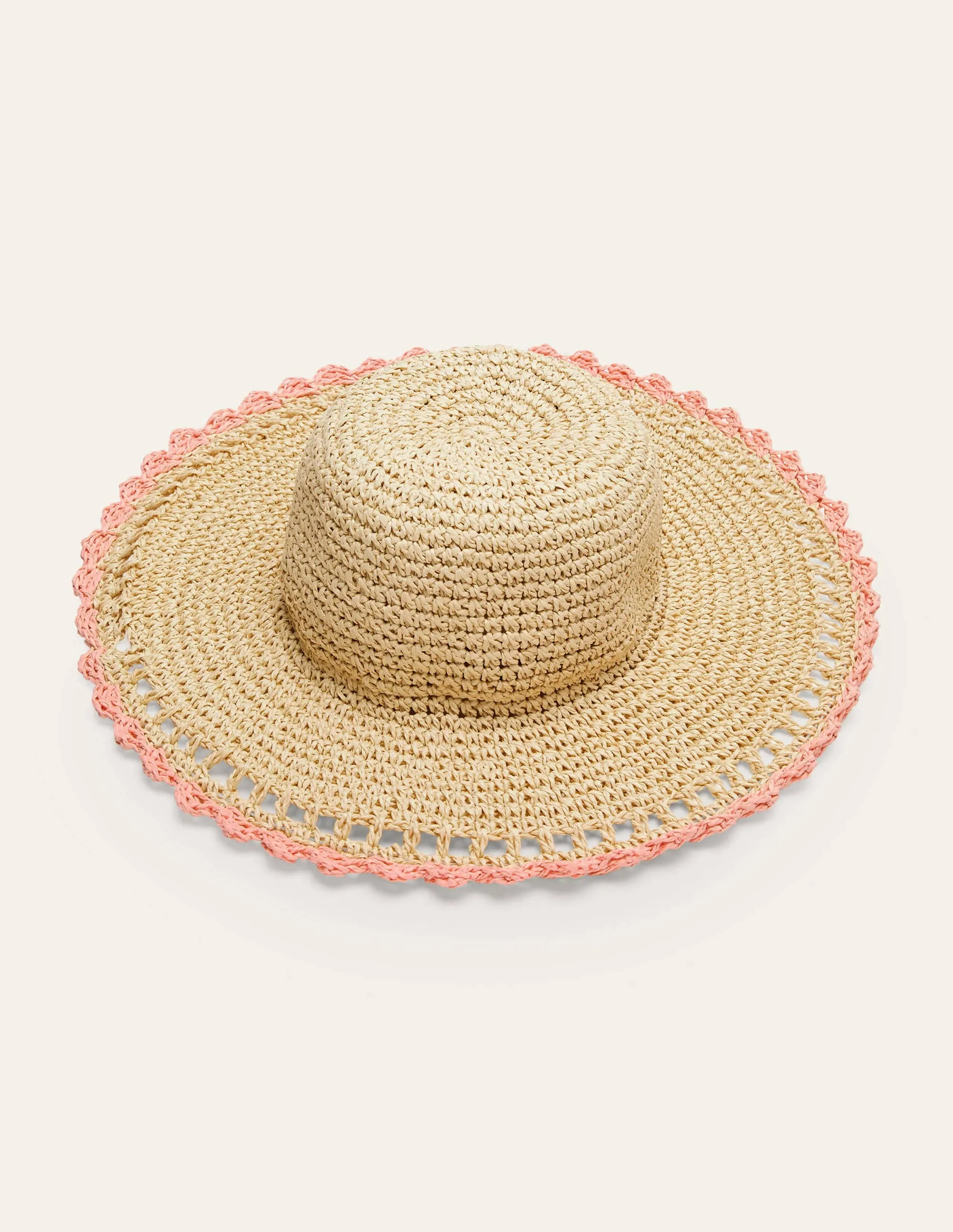 Sun Hat-Natural/Azalea