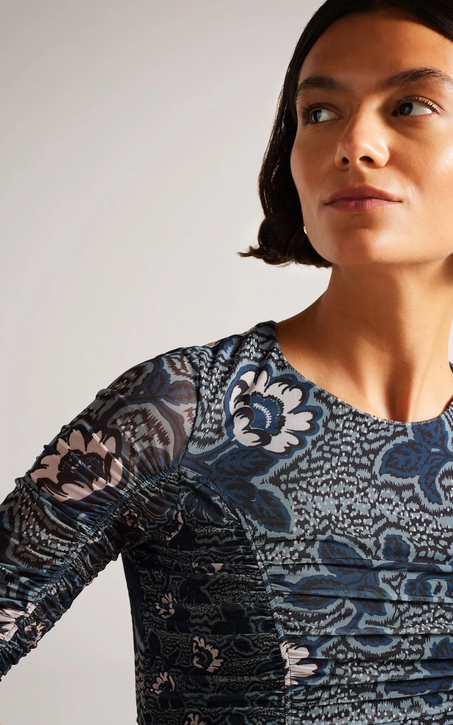 Ted Baker - Velvit Mesh Ruch Dress