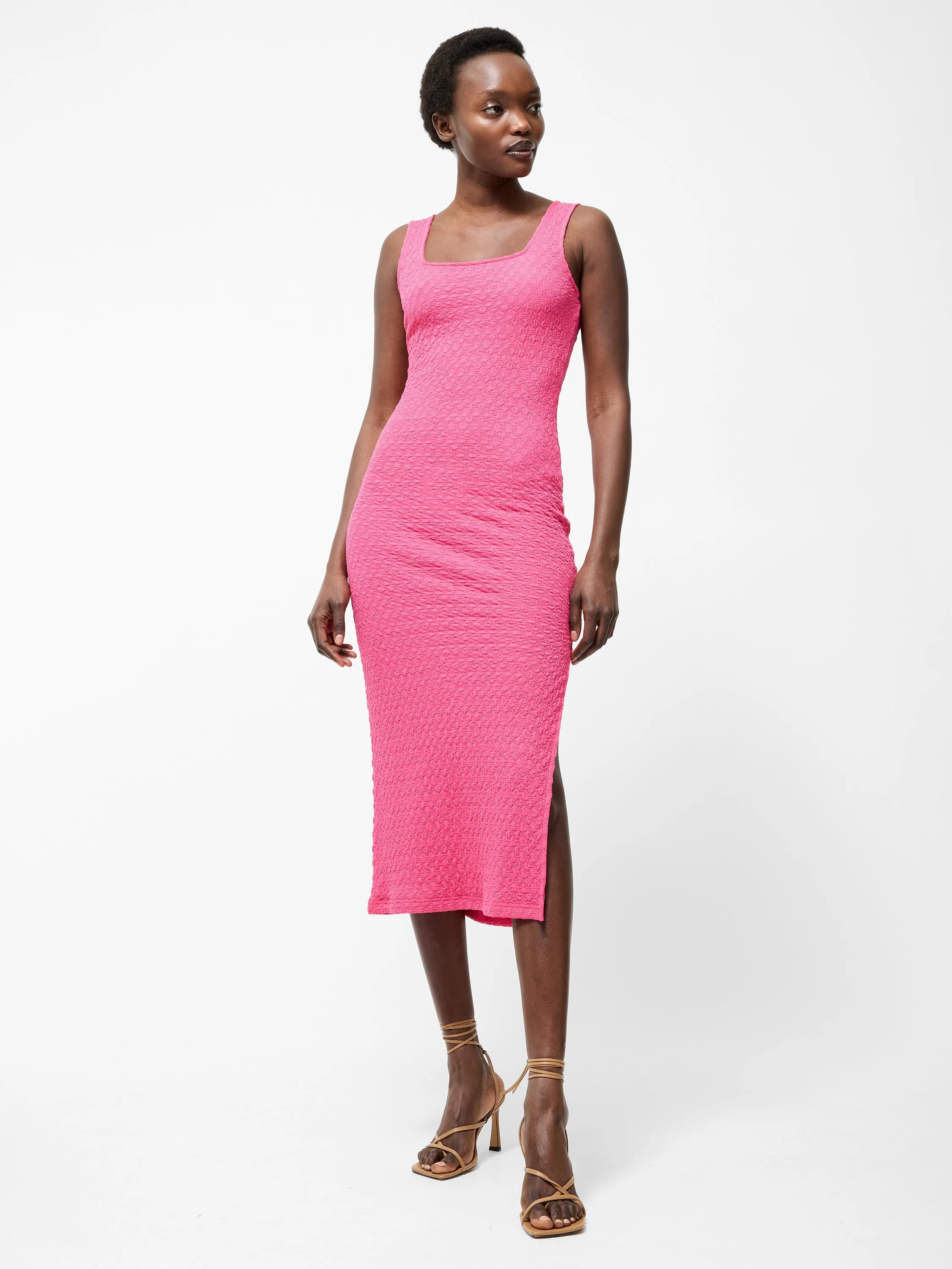 Textured Square Neck Maxi Dress