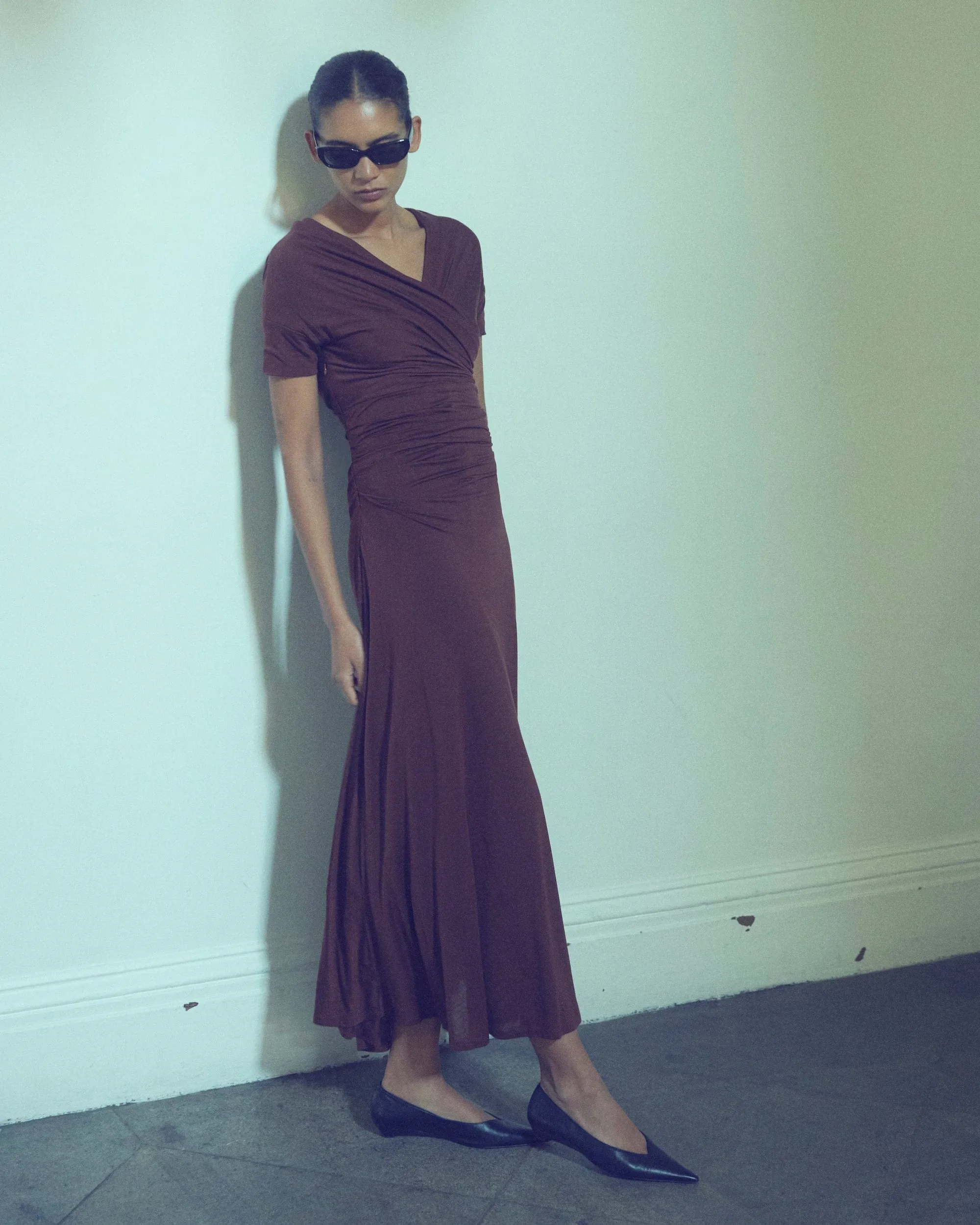 Thilda Ruched Off-Shoulder Dress