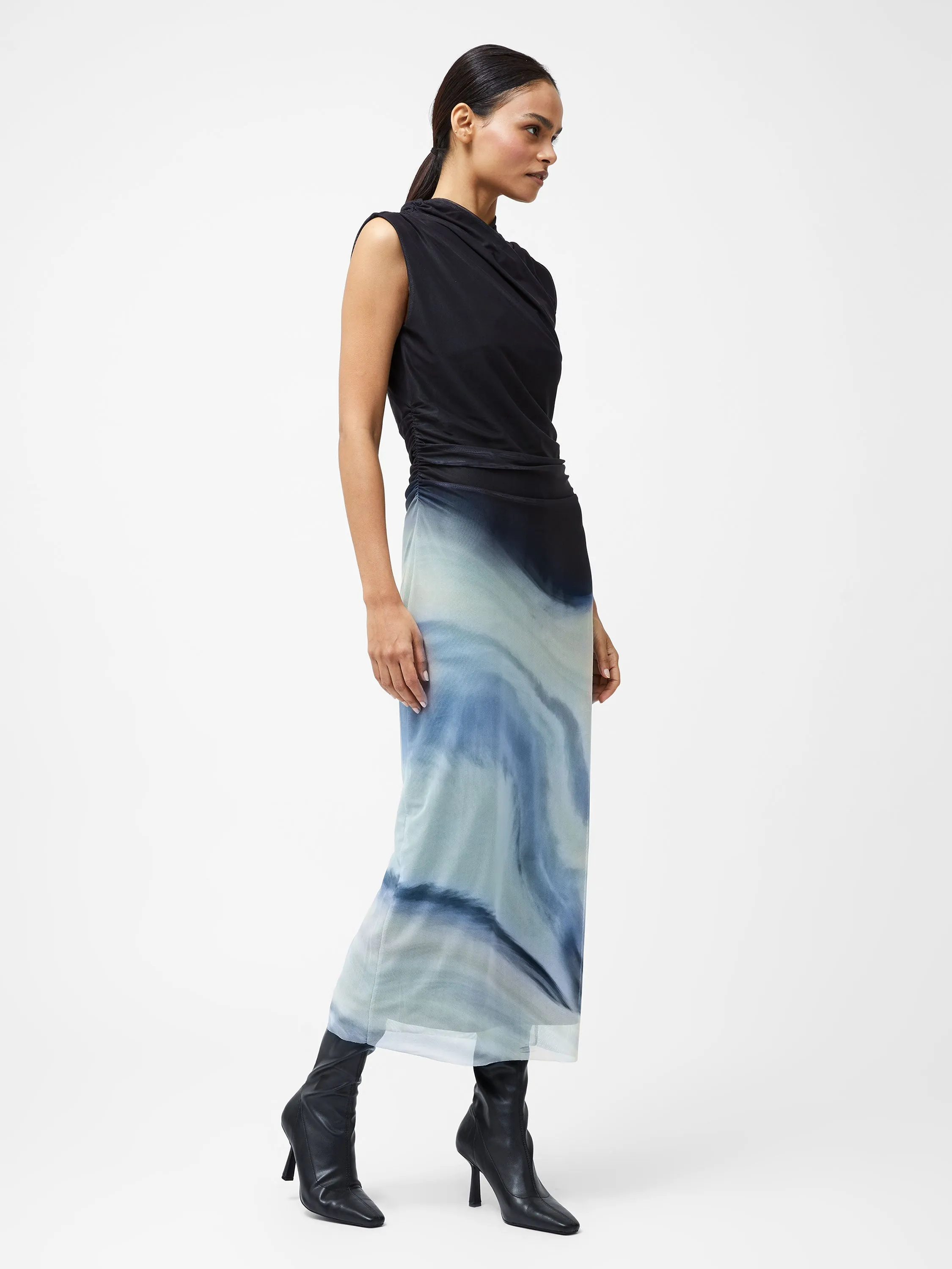 Toni Wrap Neck Printed Midi Dress
