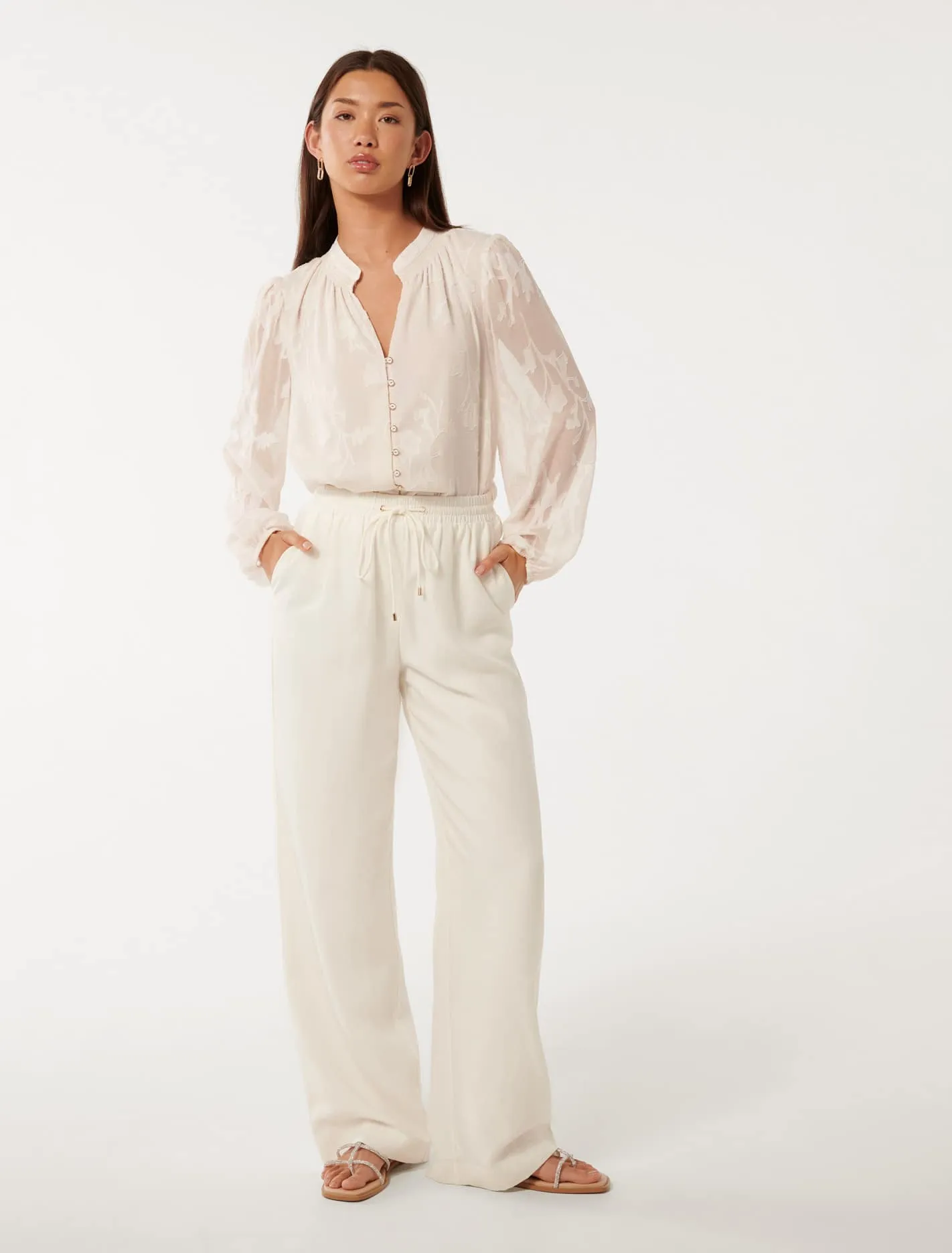 Tulip Textured Sheer Blouse