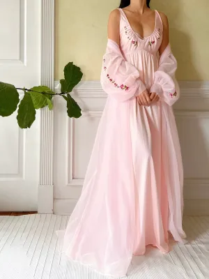 Vintage 2-Piece Nylon Peignoir Set  - M