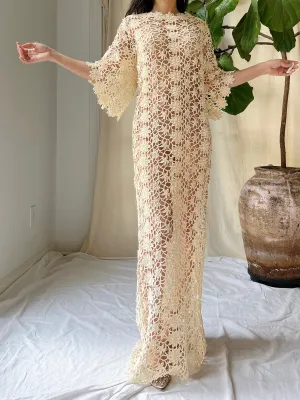 Vintage Crochet Sheer Dress - M