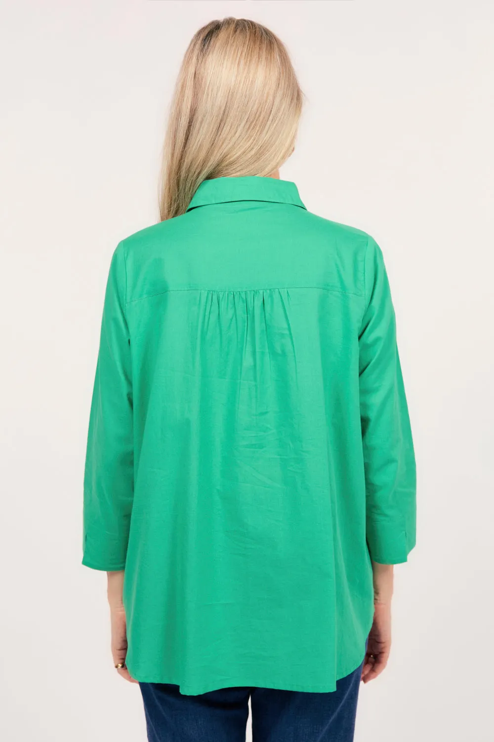 Vivienne Pintuck Blouse in Emerald
