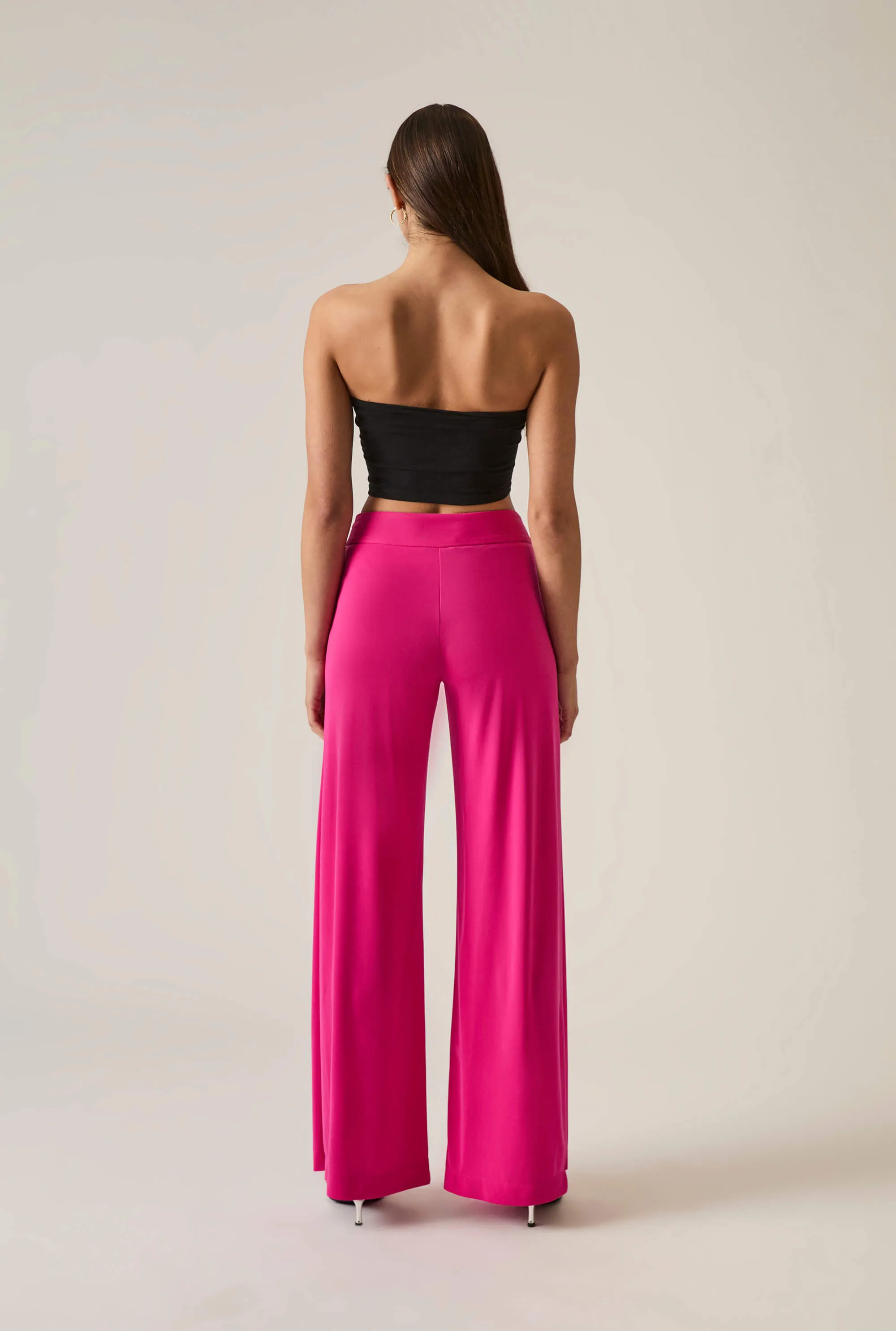 Wide-Leg Fuchsia Trousers
