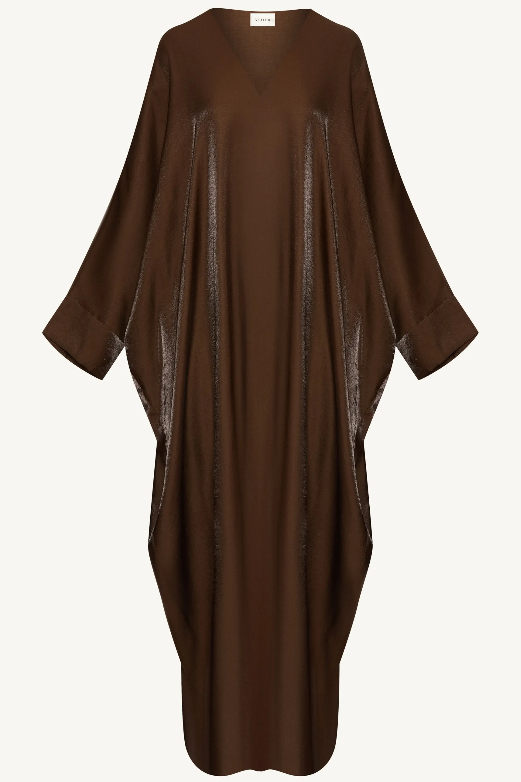 Zara Satin Open Abaya - Chocolate
