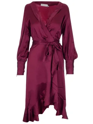 Zimmermann Asymmetric V-Neck Wrap Dress